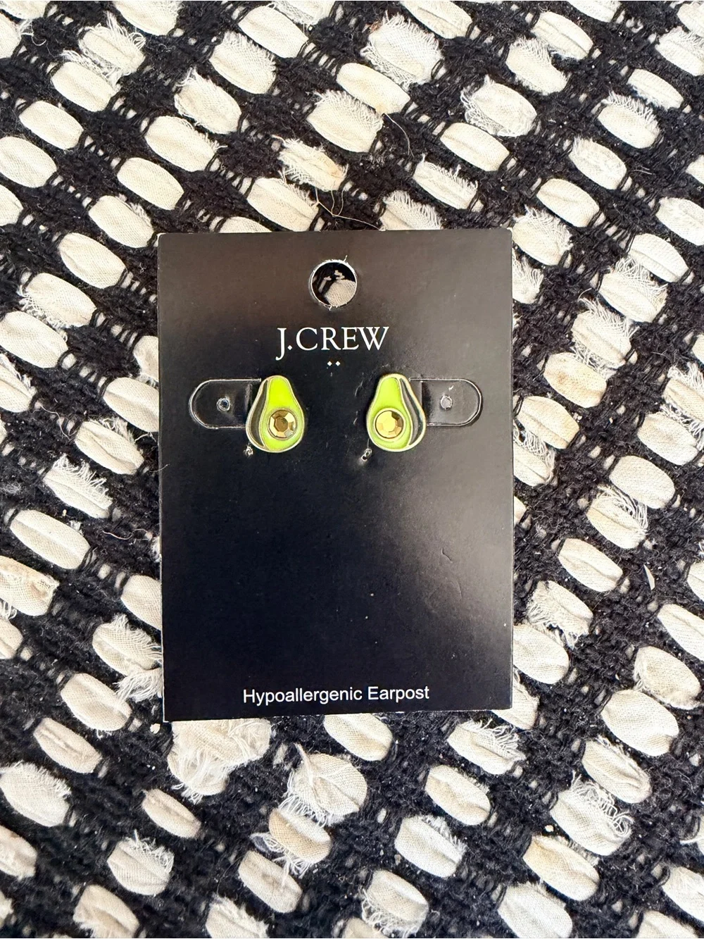 🥑 NWT J. Crew 🥑 Lime Green and Gold Avocado Stud Earrings